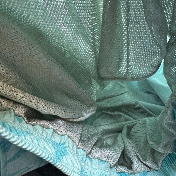 Huk Swim Trunks Mens XL Blue Teal Stretch Drawstring Beach Fish Shark Pockets - Picture 6 of 10